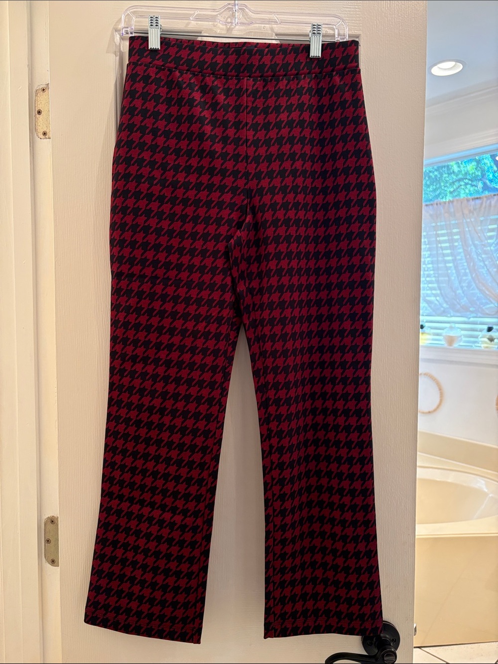 Sanctuary Red and Black Houndstooth Boot Cut Pants